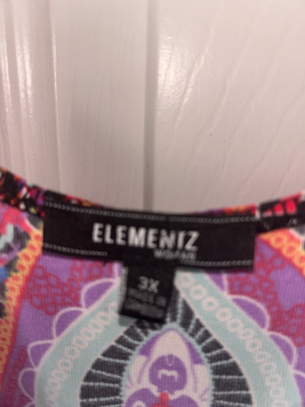 Elementz Black Maxi Dress with Pink & Purple Paisley - Picture 2 of 2